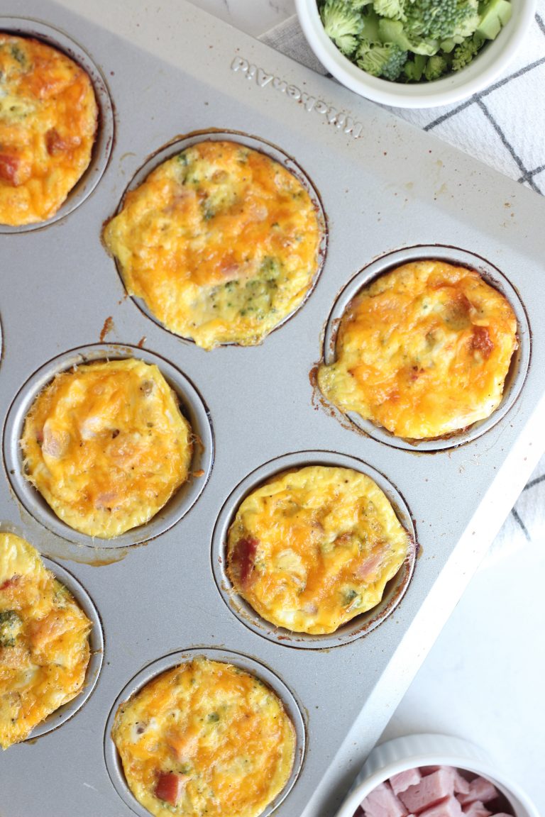 Broccoli Cheddar Ham Egg Muffins — Audra's Appetite