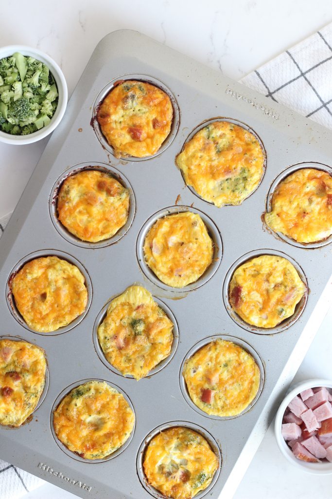 Broccoli Cheddar Ham Egg Muffins — Audra's Appetite